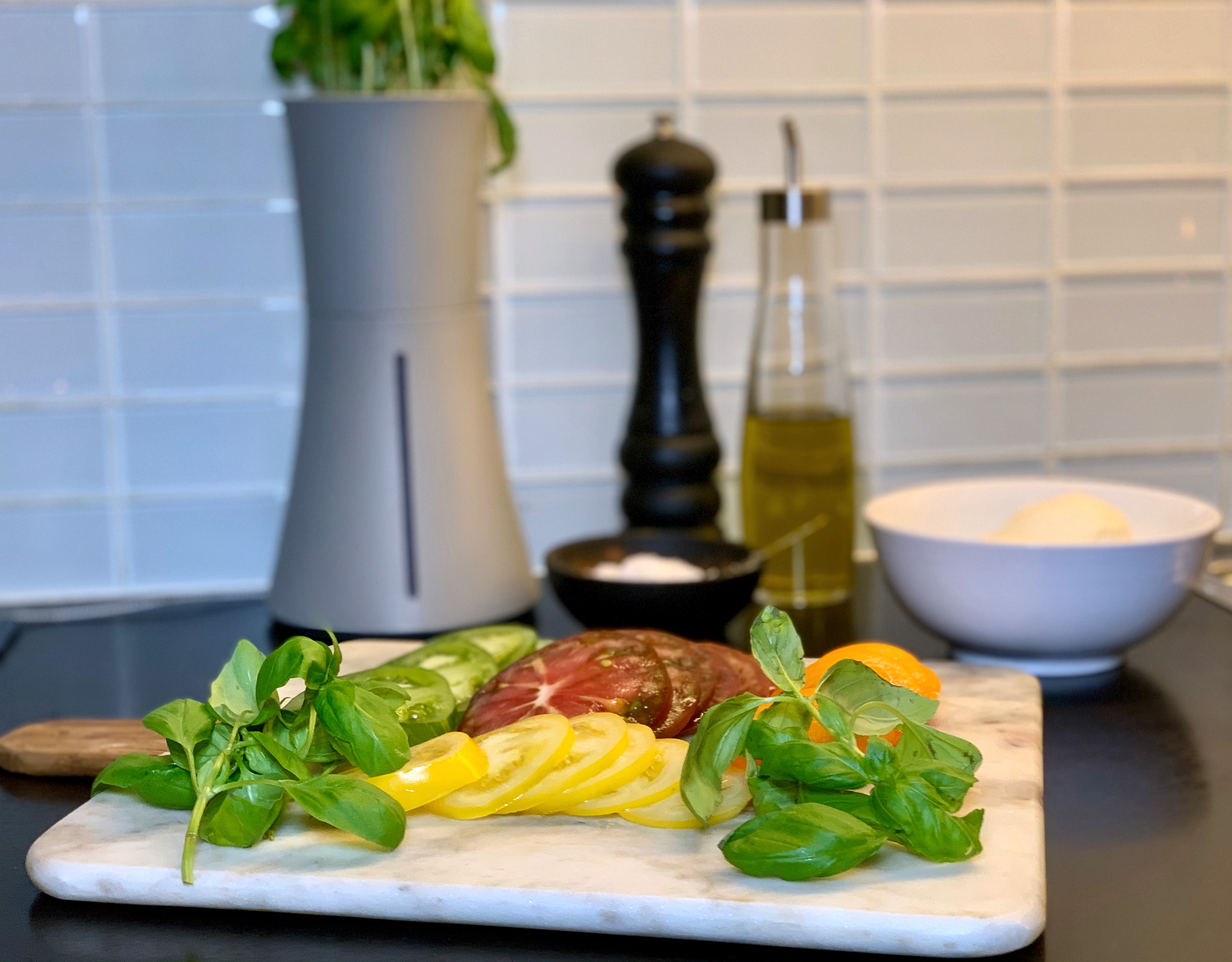 Caprese with freshly harvested Botanium grown basil 🌿